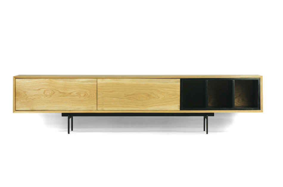 Rosto solid oak TV cabinet 120 x 43 cm