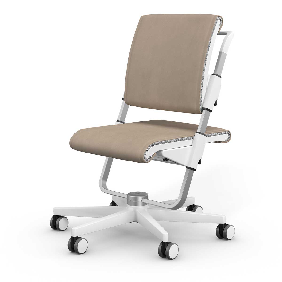 Moll SCOOTER children swivel chair, white frame, Soft Mocca fabric Moll SCOOTER children swivel chair, white frame, Soft Mocca fabric