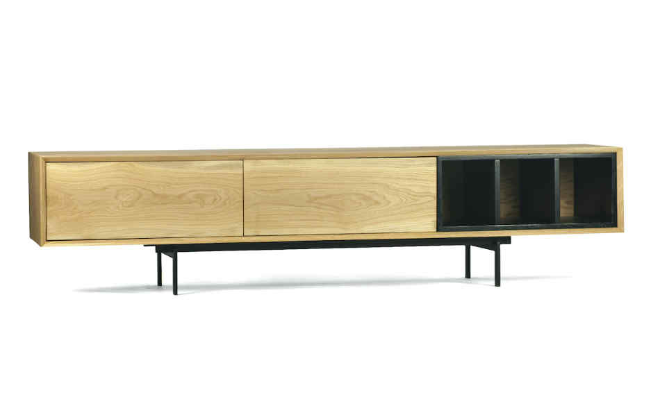 Rosto solid oak TV cabinet 160 x 43 cm 