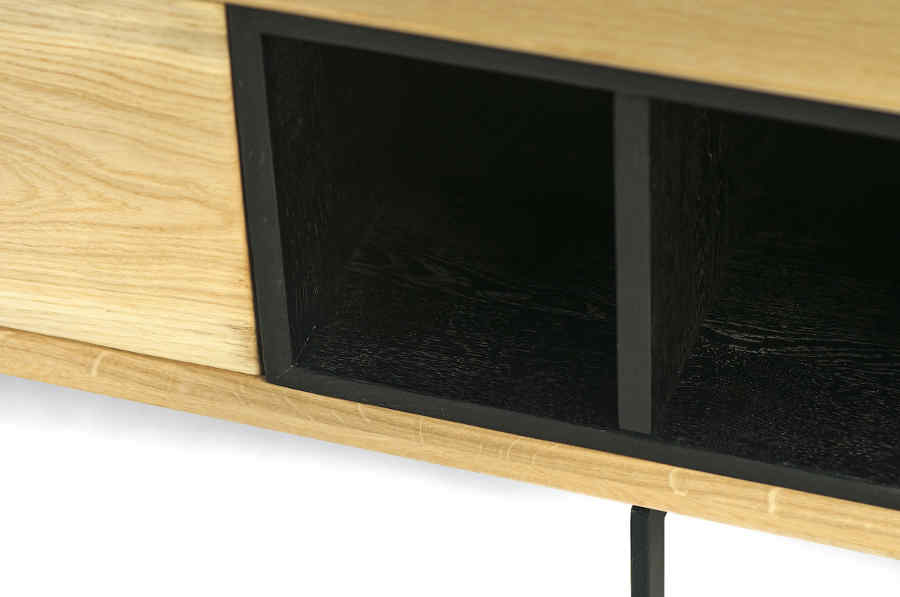 Rosto solid oak TV cabinet 180 x 43 cm