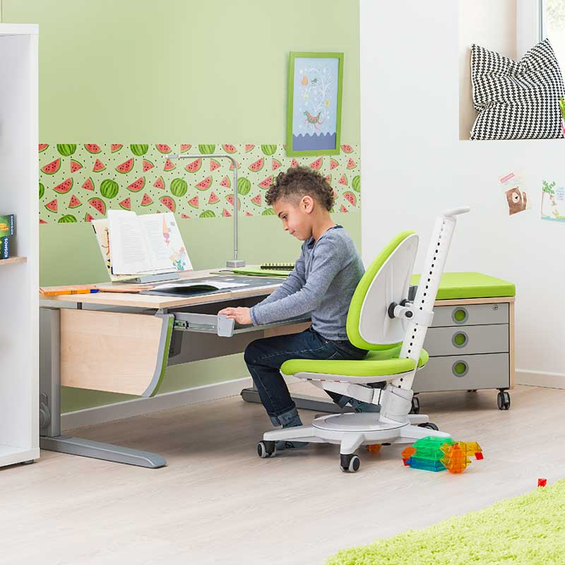 Moll MAXIMO children chair, grey frame, Ted Ocra fabric Moll MAXIMO children chair, grey frame, Ted Ocra fabric