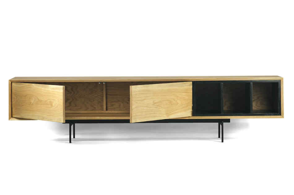 Rosto solid oak TV cabinet 180 x 43 cm