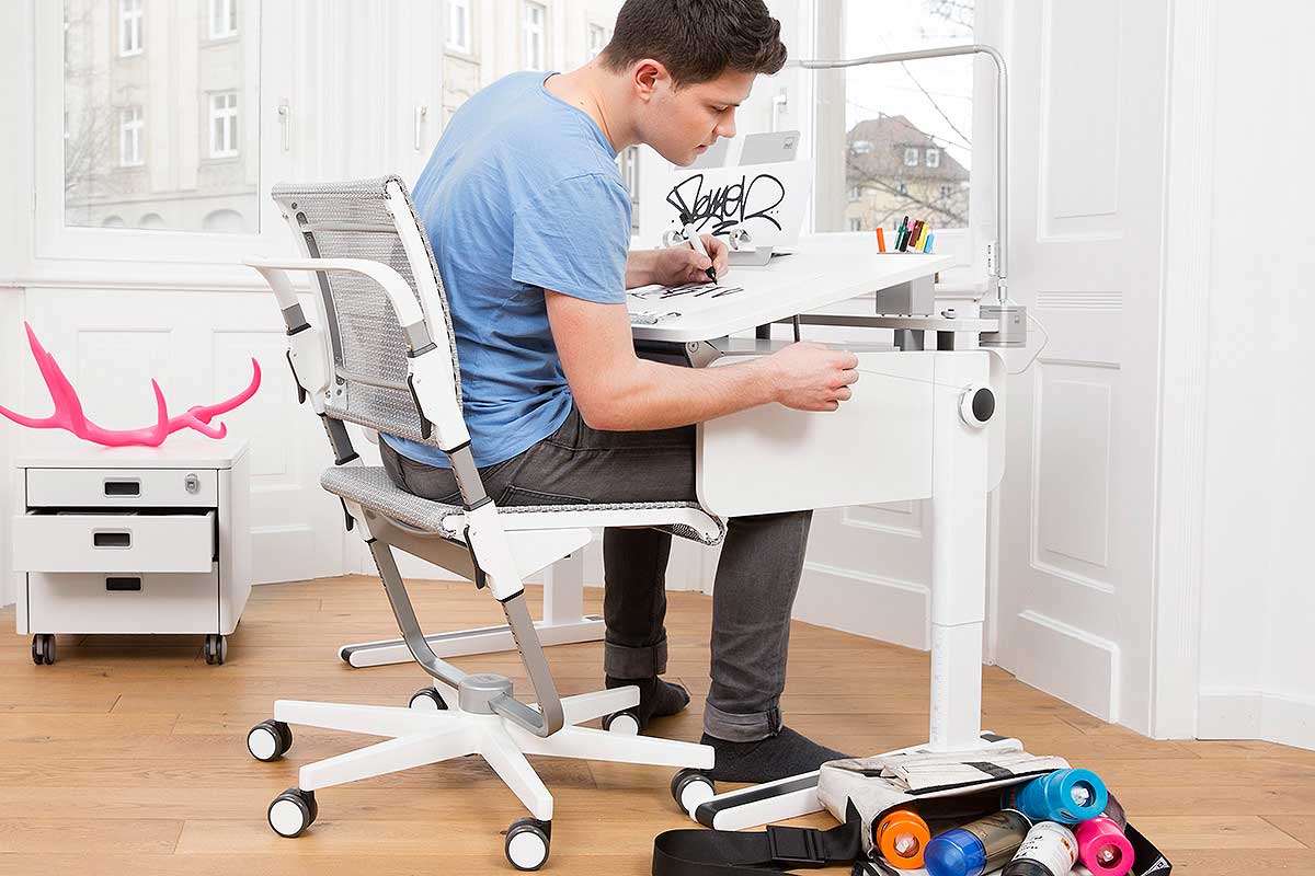 Moll SCOOTER children swivel chair, white frame Moll SCOOTER children swivel chair, white frame