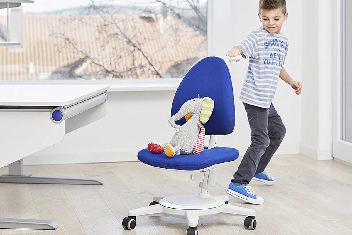 Moll MAXIMO children chair, grey frame, Ted Ocra fabric Moll MAXIMO children chair, grey frame, Ted Ocra fabric
