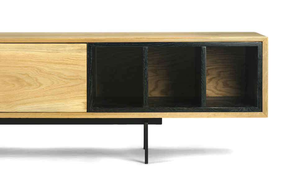 Rosto solid oak TV cabinet 160 x 43 cm 