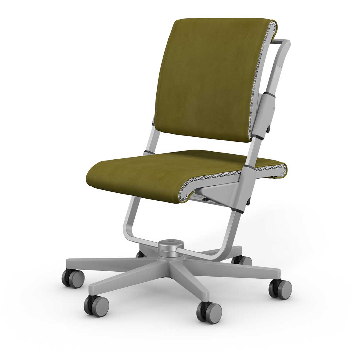 Moll SCOOTER children swivel chair, grey frame, Soft Moss fabric Moll SCOOTER children swivel chair, grey frame, Soft Moss fabric